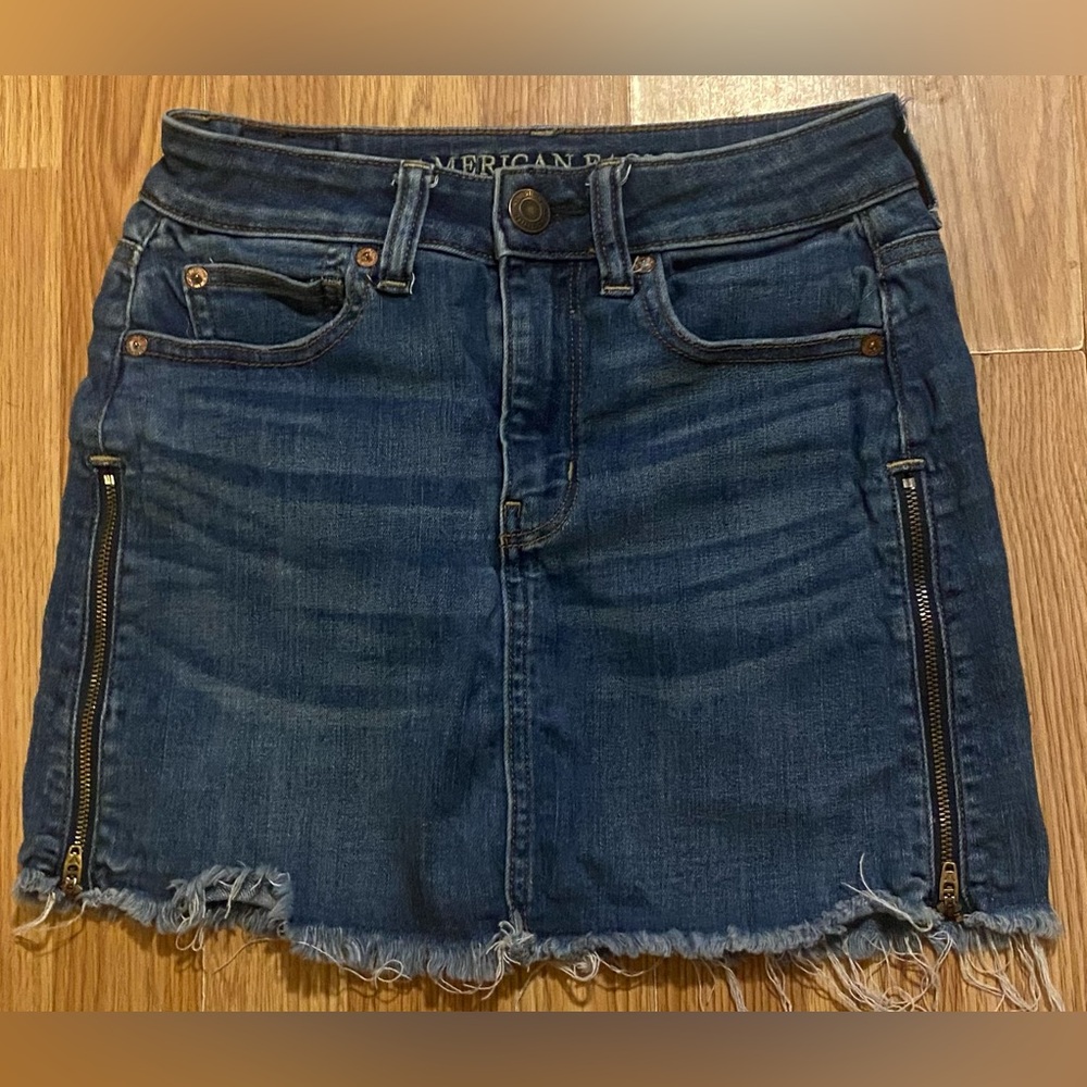 American Eagle Outfitters Dark Blue Denim Mini Skirt